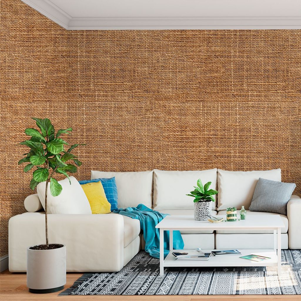 Papel de Parede Linho Efeito Tecido Natural Antifúngico e Lavável
