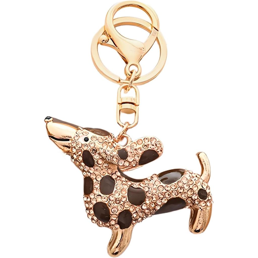 Adorável Dachshund Chaveiro Bling Saco Encantos Bolsa Chaveiros Bonitos Para Chaves Do Carro Acessório Cão s Mulher