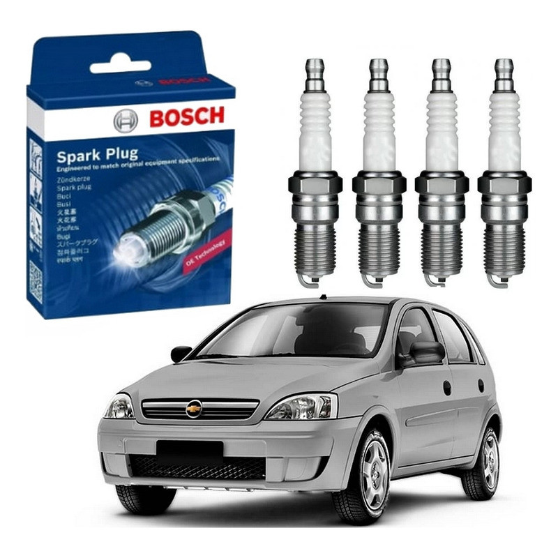 Jogo Velas Bosch Corsa Novo 1.0 Vhc Flex 2005 A 2009