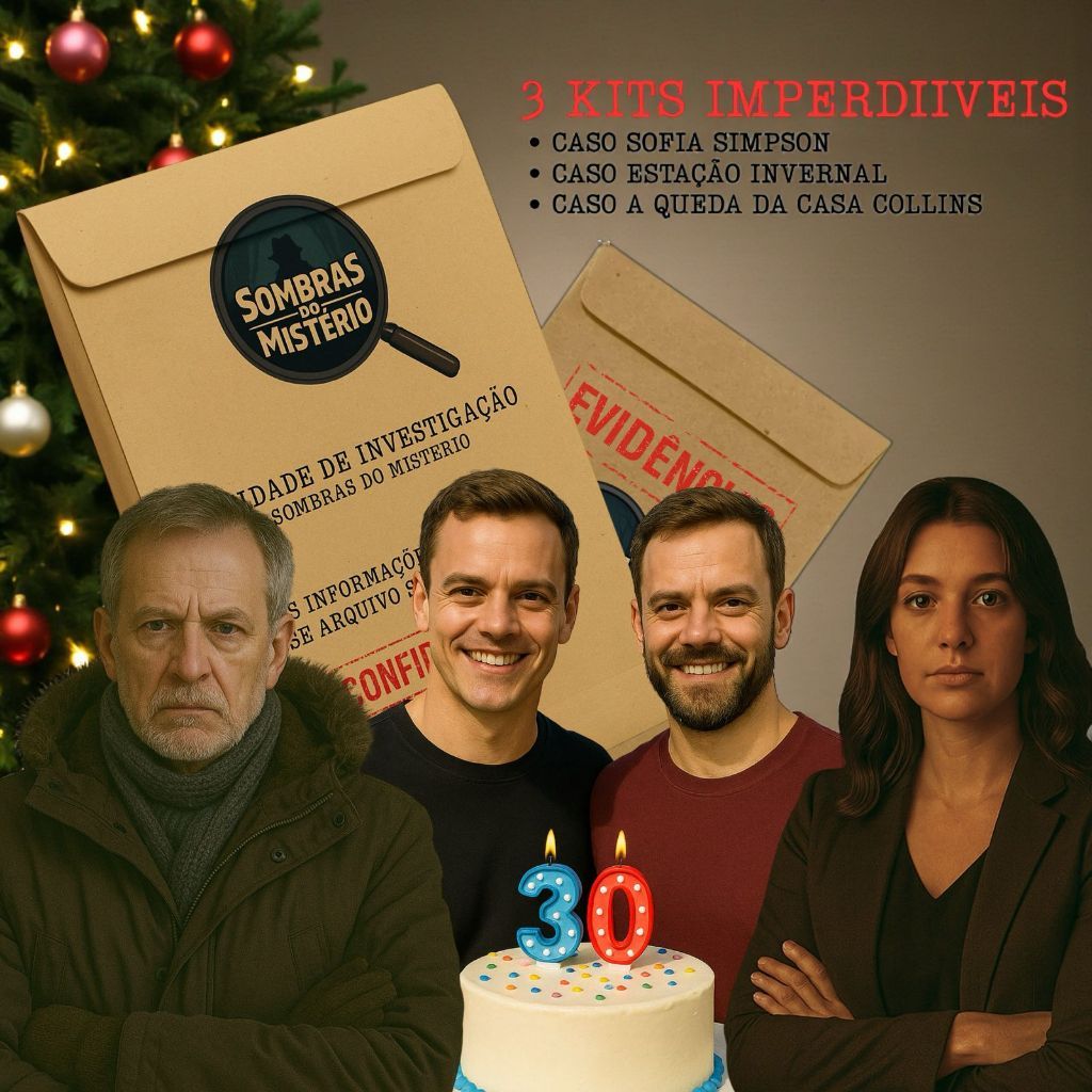 Kit Natal 03 Jogos de Detetive Presente Misterioso e Divertido para Todas as Idades Enigma Divertido