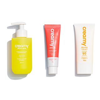 Kit Rotina Cuidado Básico - Limpador Glicerinado, Gel Creme Hidratante Facial Calming Cream e Protetor Solar FPS60 em Oferta na Shopee
