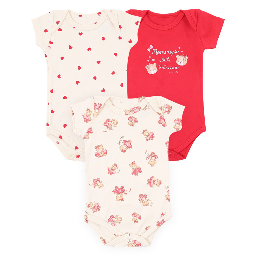 Kit Body Bebê Kiko Baby Estampa Ursinhas Fofas Em Suedine