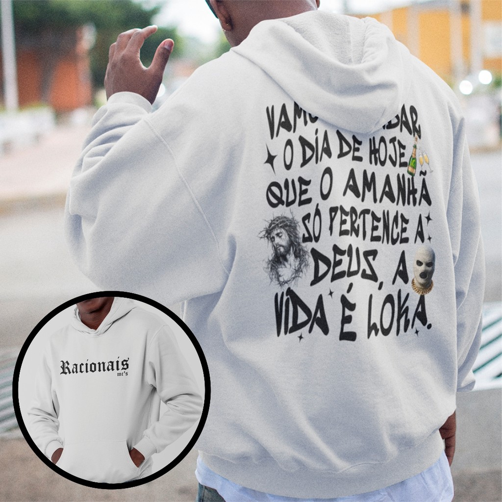Moletom Masculino Racionais MC's Musica Vida Loka Blusa De Frio Streetwear Mano Brown HipHop Rap