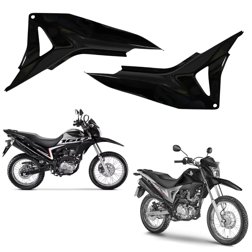 PAR ABA TANQUE GUIA AR TAMPA ALETA LATERAL HONDA NXR BROS 160 PRETO 2015-2021 PARAMOTOS HONDA