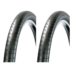 Par Pneu Bicicleta Passeio Mtb Paco Slick Liso Aro 26x1.50 - Preto
