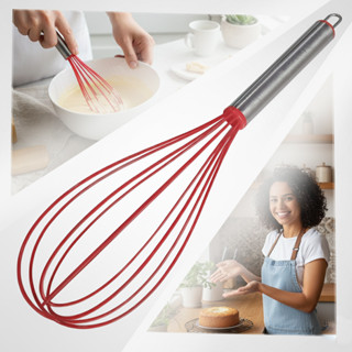 Batedor de Claras Silicone Vermelho Durável Ergônomico Antiaderente 31cm Alta Qualidade em Oferta na Shopee
