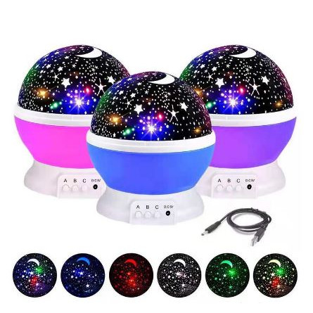 Mini Abajur Projetor Estrelas  Infantil Luminaria Estrelas De Luz Galaxia Céu Estrelado Criativo Rotação Noite Luzes