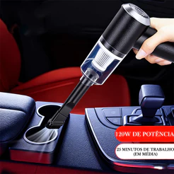Mini Aspirador de Pó Portátil Automotivo Casa Sem Fio 4 em 1 Recarregável Potente 6000Pa