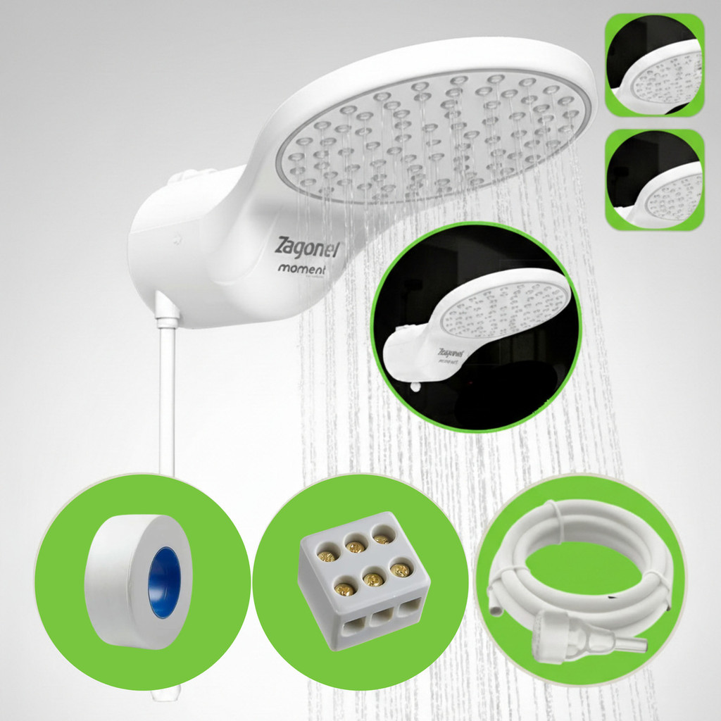 Ducha Chuveiro Eletrônico Branco Moment Zagonel 7500w em Oferta na Shopee