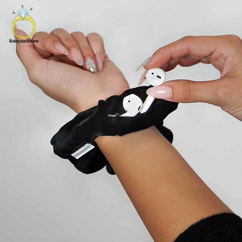 [BANY] Portátil ⁣ Escondido Visão Segura Segredo Laço De Cabelo Caso De Armazenamento Scrunchie Com Zíper Esconder Chave — imagem 2 de 2