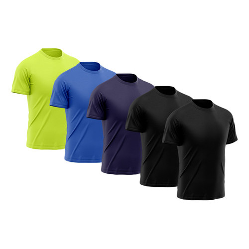 Kit 5 Camisetas Masculina Manga Curta Dry Fit Proteção Solar UV Camisa Treino Academia Corrida Lisa Básica