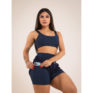 Conjunto de Short Duplo Dryfit + Top Com Bojo Para Academia Corrida em Oferta na Shopee