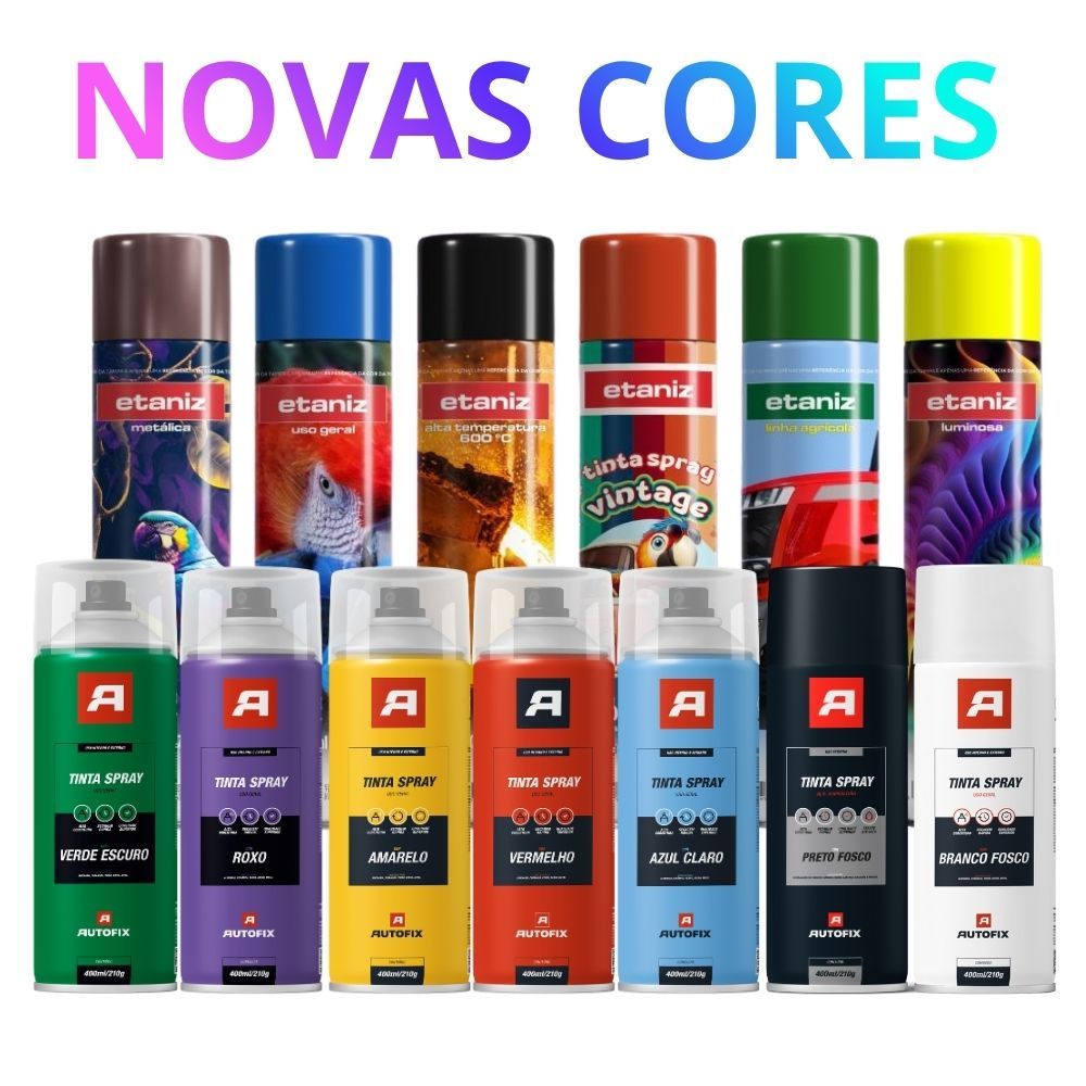 Tinta Spray de uso geral todas as cores 400ml - Etaniz - Envio Imediato