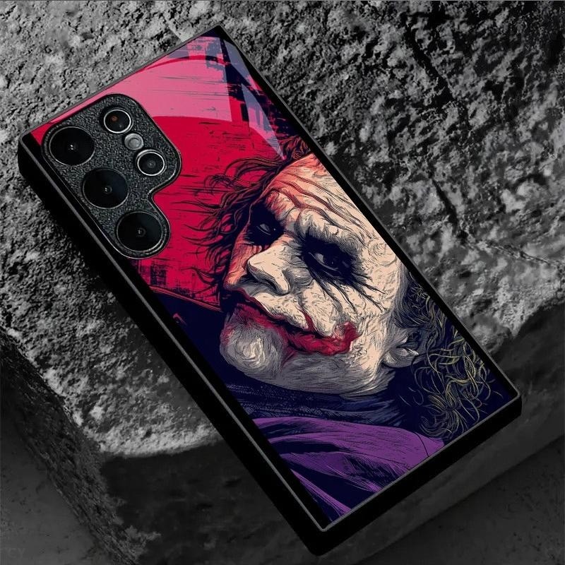 Joker 02 design Capa De Telefone De Vidro Para Samsung Galaxy S20 S21 S22 S23 S24 S25 Ultra Plus S23FE S24FE A53 A54 A55