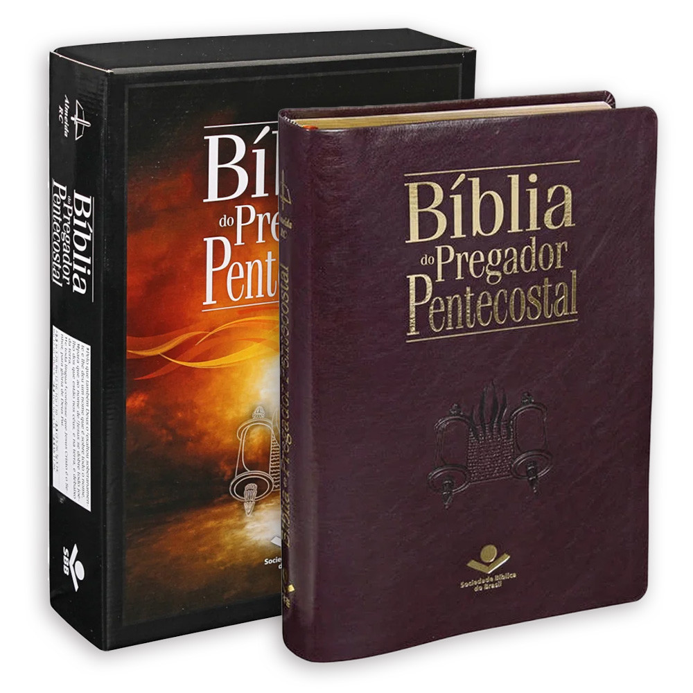 Bíblia do Pregador Pentecostal ARC com índice | SBB | Capa em Couro Sintético - Cor Vinho Nobre - Com Índice em Oferta na Shopee