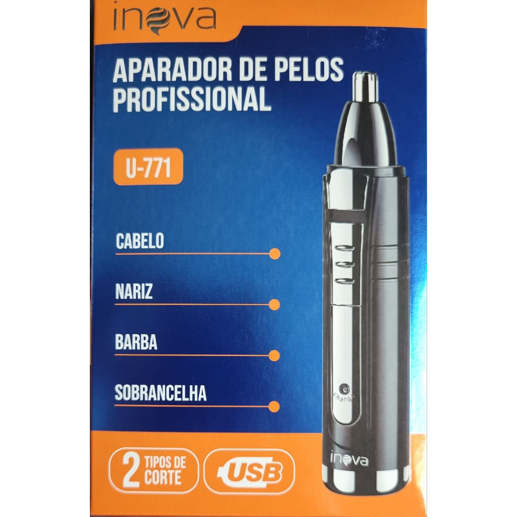 Mini Aparador profissional de pelos Nariz Barba Sobrancelha e Cabelo Inova U771 em Oferta na Shopee