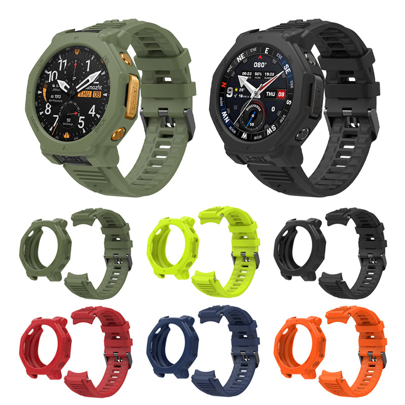 Pulseira De Relógio De Silicone De Substituição Esportiva Para Huami Amazfit T-Rex 3 Pro 48mm Soft TPU Case