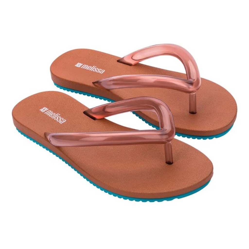 CHINELO MELISSA FLIP FLOP AIR FLOW MARROM / AZUL em Oferta na Shopee
