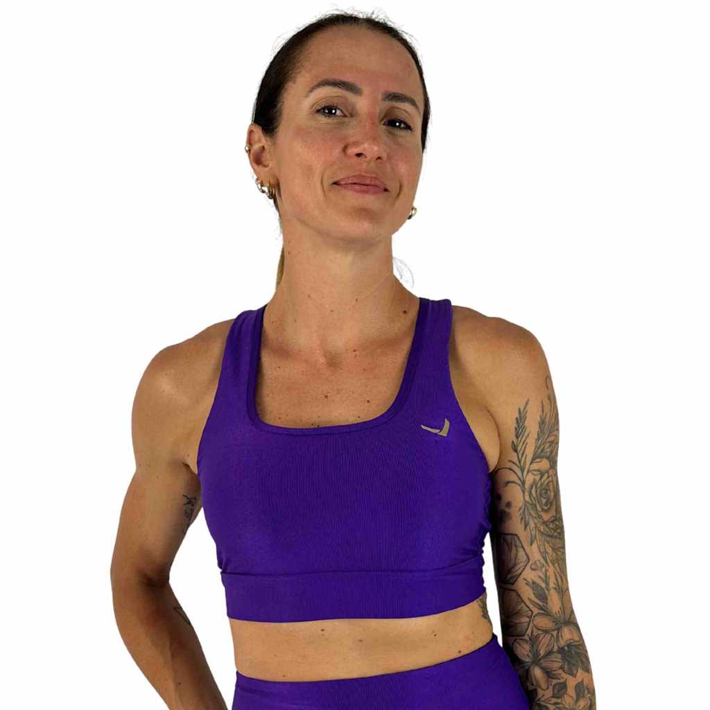 Top Feminino Sustentação Compressão Corrida Caminhada Academia Treino Indrills Running Slim Amora