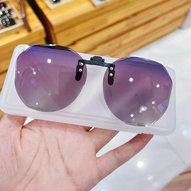 Óculos de Sol Masculinos com Clip-On Polarizados, Óculos Rebatíveis Femininos com Lentes Gradientes Fotocromáticas Anti