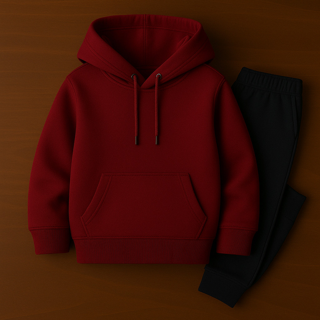 Conjunto Masculino Liso Infantil  Moletom Infantil Kit Blusa de Frio Canguru e Calça Infantil