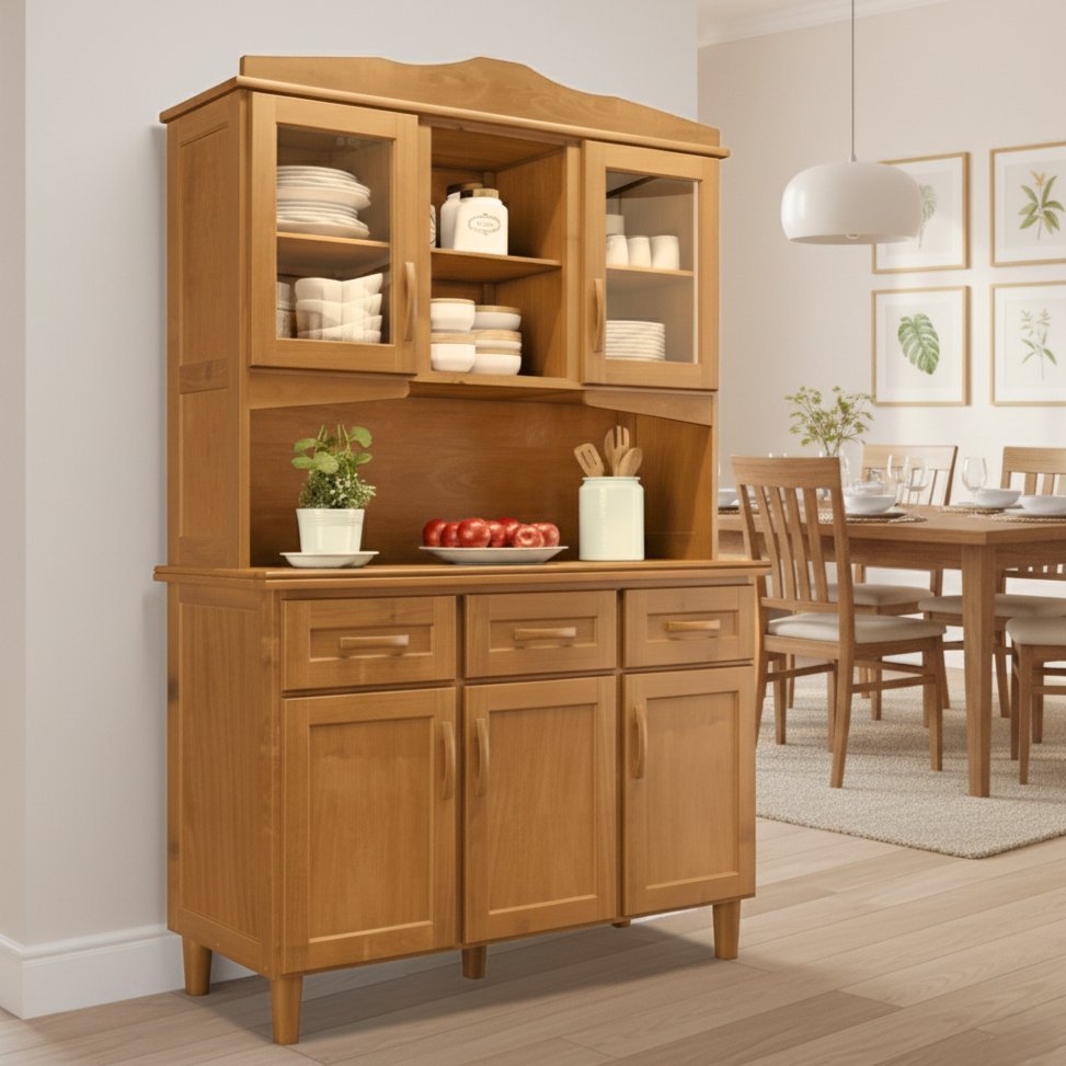 Cristaleira 5 Portas 3 Gavetas com Portas de Vidro Rústica Pinus Freijó Brasil Freijó em Oferta na Shopee