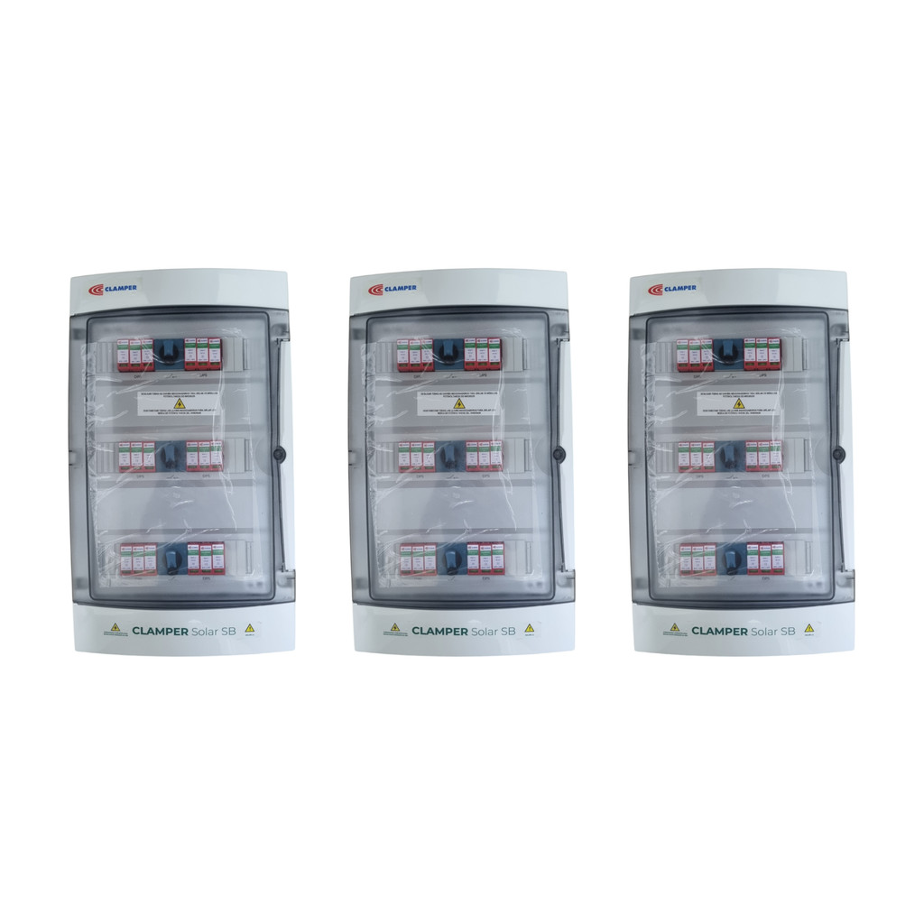 Kit com 3 String Box 1000V 32A 6E/6S 3 Chaves P42 Clamper