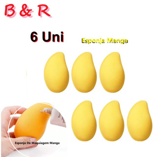 Kit Esponja Maquiagem Formato Manga | 3 ou 6 Unidades Amarelo em Oferta na Shopee