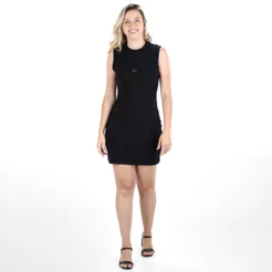 Vestido Colcci Canelado Sem Mangas Slim Preto - Feminino