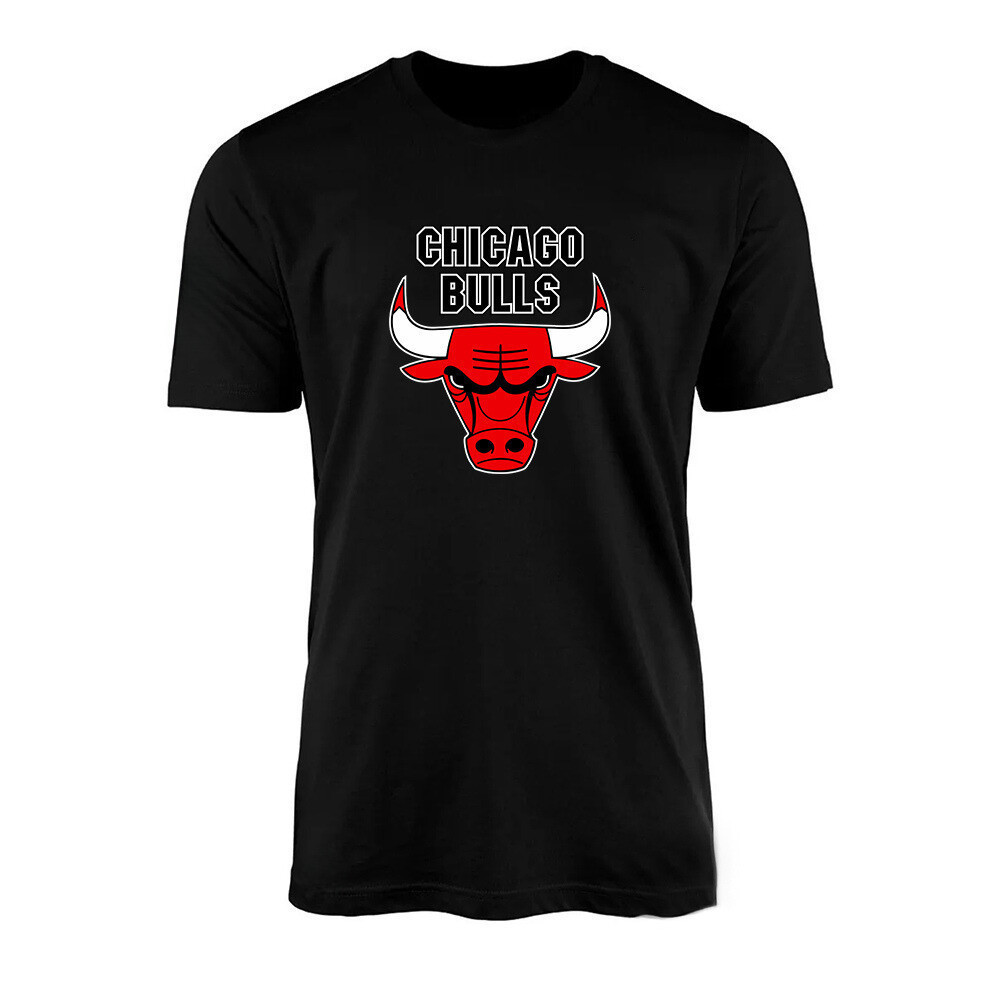 Camiseta adulto camisa masculino clássica manga curta estampado algodão básica CHICAGO BULLS BASQUETE