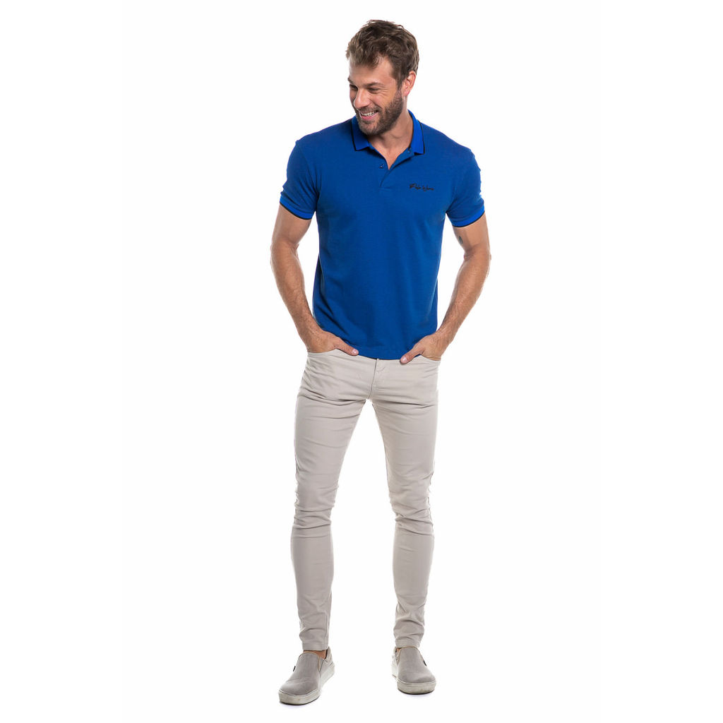 Detalhes do Calça Sarja Masculina Básica Polo Wear Bege Claro