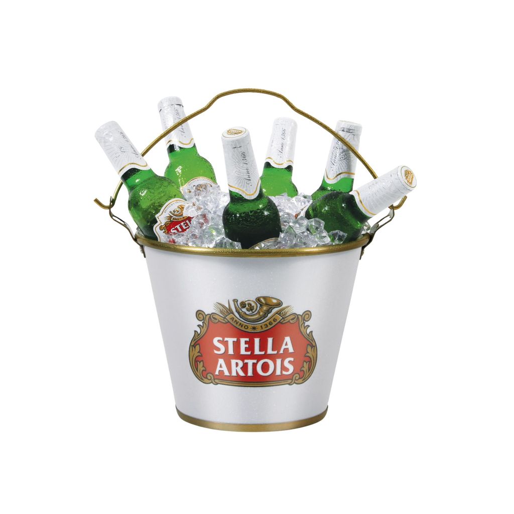 Balde De Gelo Decorativo Stella Artois C/ Alça Design Sofisticado Bar Restaurante Cerveja