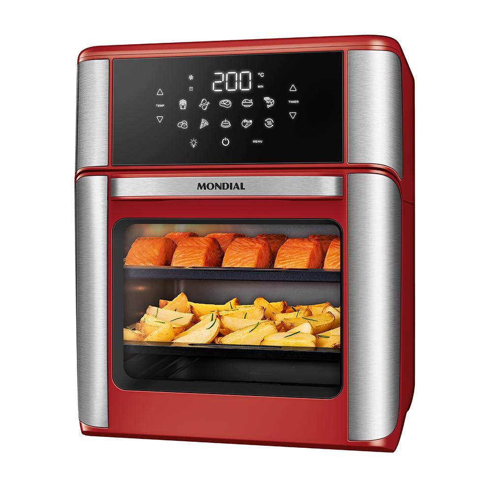 Fritadeira Air Fryer Forno Oven 12L Mondial Vermelho/Inox 2000W - AFON-12L-RI em Oferta na Shopee