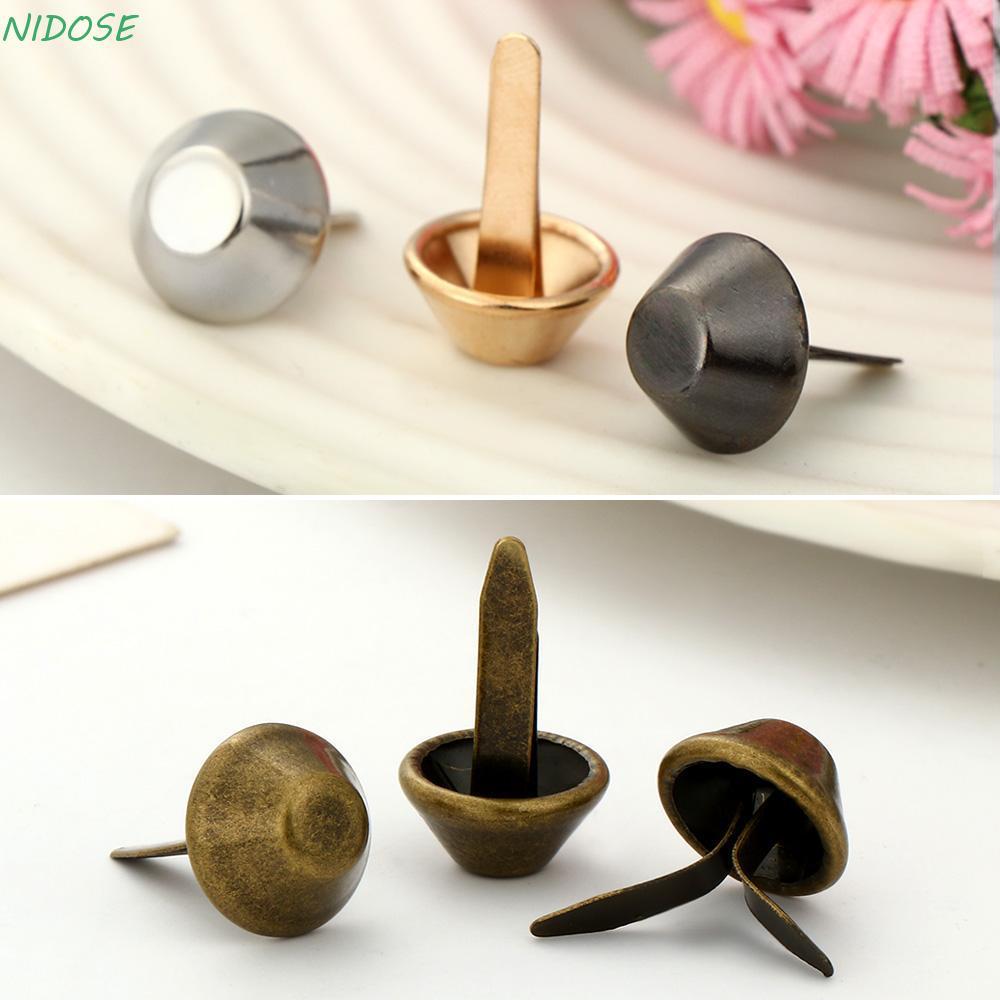 NIDOSE 100 Peças 12mm Pés De Metal Punk Joias Fazendo Artesanato Em Couro Bolsa Acessórios