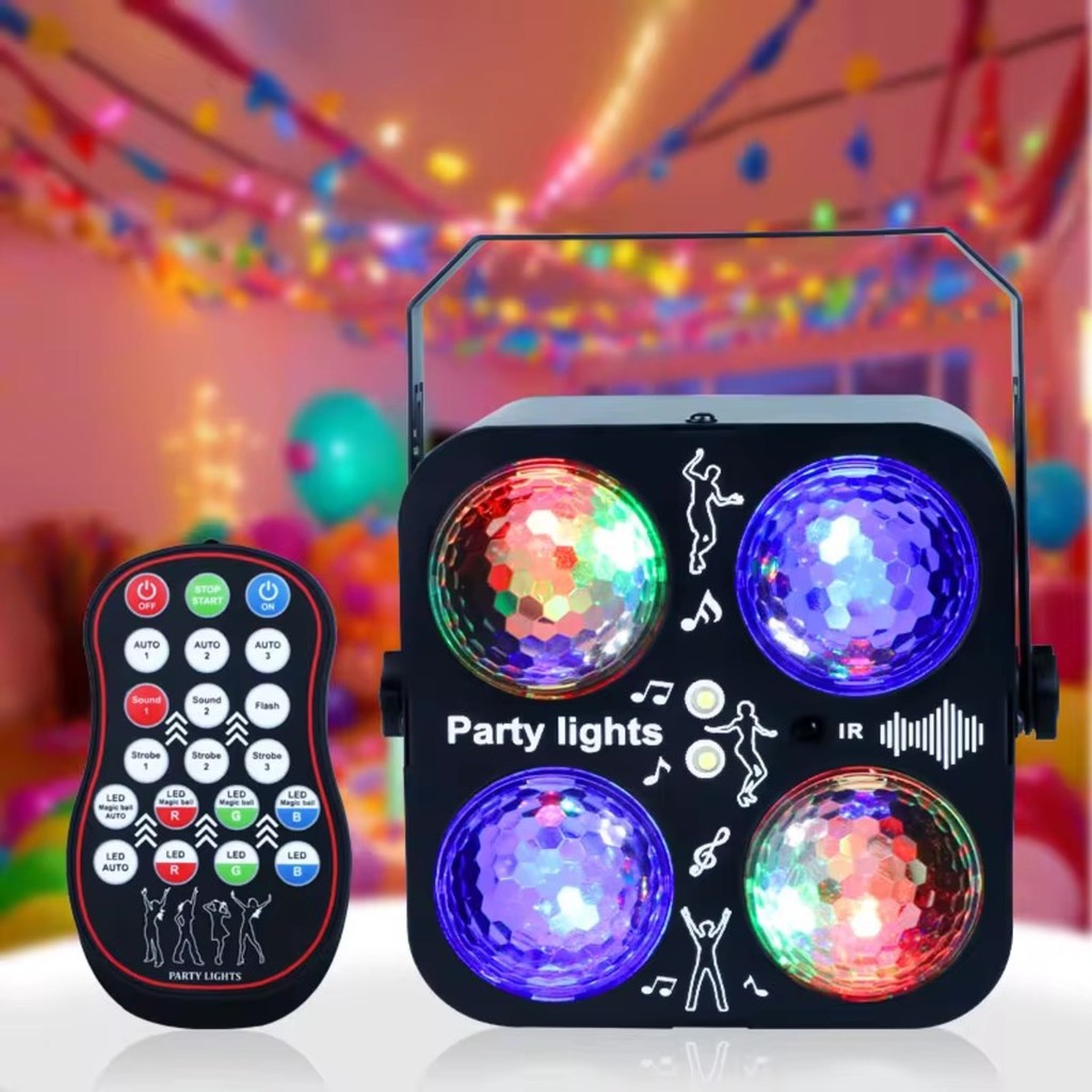 Luz de Palco LED 12W RGB Controle Remoto Compacta Efeitos Dinâmicos Eventos Festas Karaokê em Oferta na Shopee