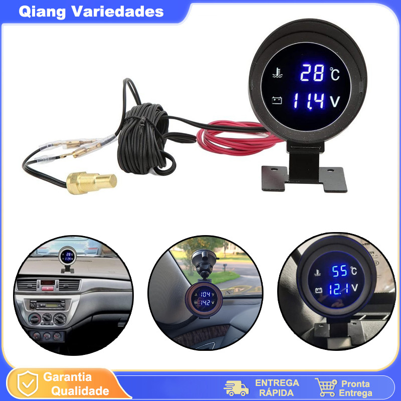 Voltímetro E Marcador De Temperatura Automotivo Universal  Alta qualidade
