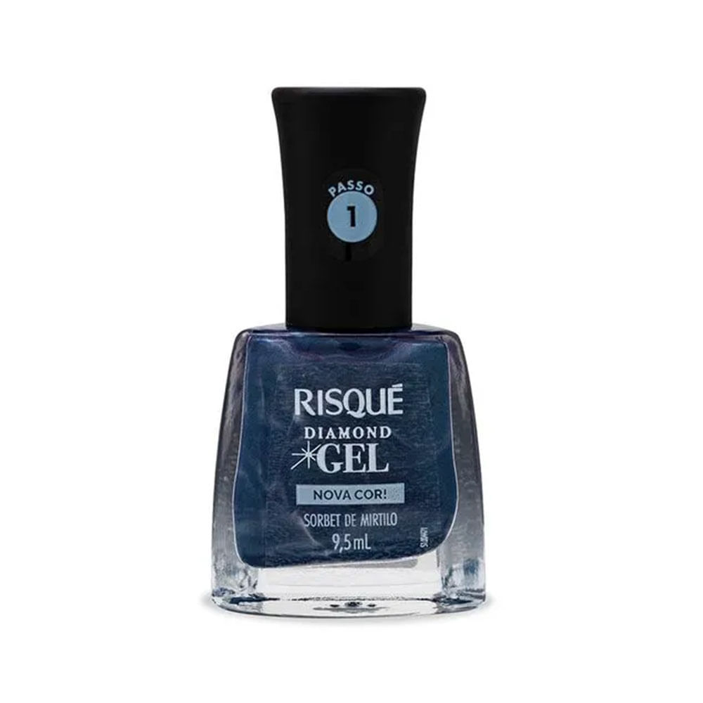 Esmalte Risqué Diamond Gel Sorbet de Mirtilo Metálico em Oferta na Shopee