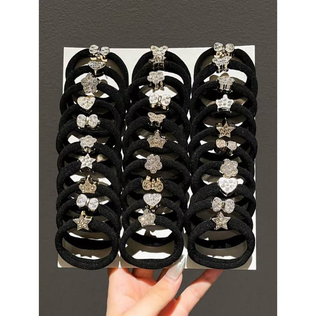 KiT 48 elástico xuxinha de cabelo chuchinha rabico  de cabelo buchinha de cabelo com pingente