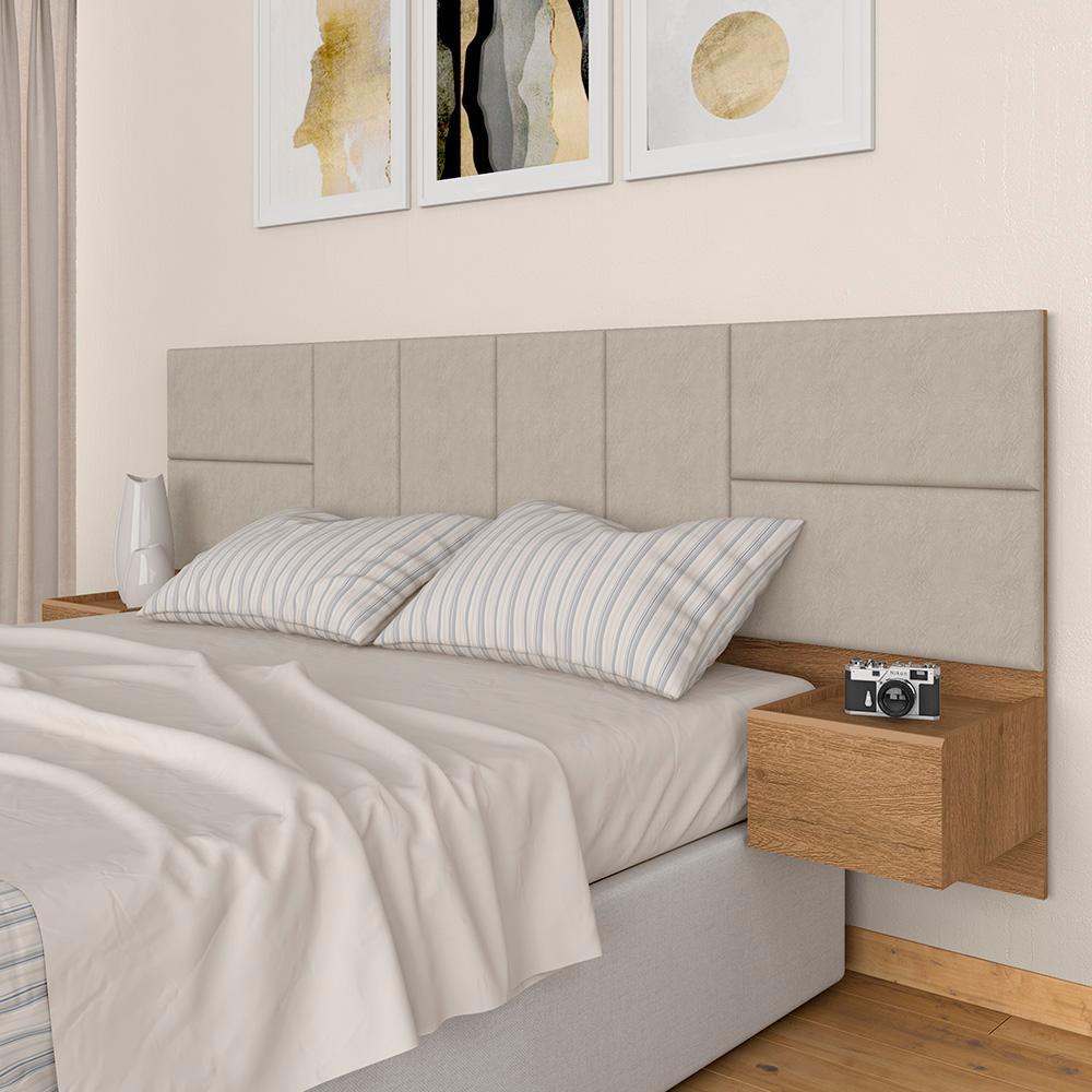Cabeceira Suspensa Para Cama Queen Malibu Carv/bege -  M. Arapongas em Oferta na Shopee
