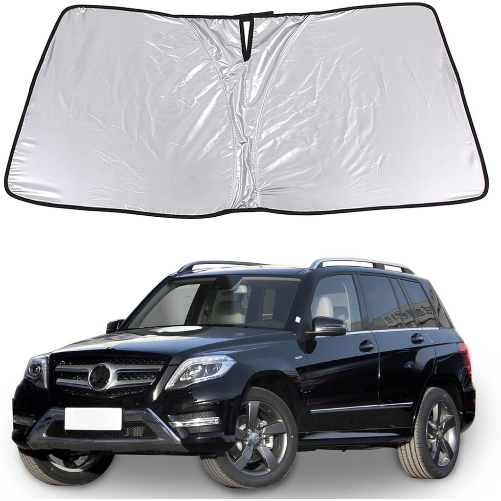 Protetor Solar para Para-brisa de Carro Compatível com Mercedes-Benz GLK Class X204 2008-2015, Dobrável, com Fio de Aço 