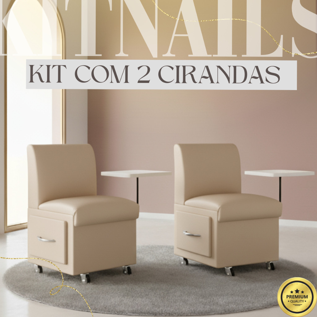 Kit 2 Cadeira de manicure Cirandinha para salão de beleza moderna novas cores