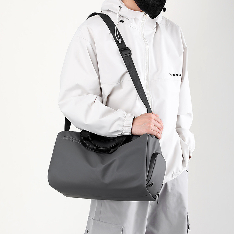 Bolsa De Ombro Casual Masculina Com Vários Compartimentos , Grande Capacidade , À Prova D'água , Separação Seca/Molhada