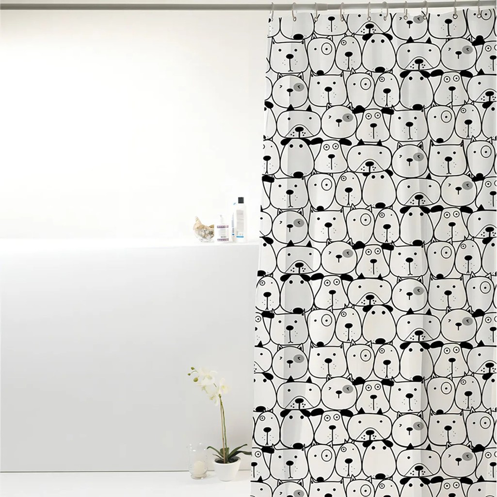 Cortina Box Banheiro Pvc Impermeável Cachorro 198x180cm Uzoo