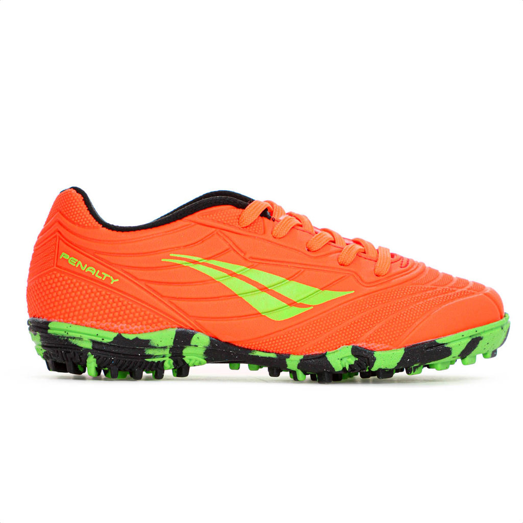 Chuteira Penalty Society Matis Kids XXI Laranja e Verde - Infantil em Oferta na Shopee