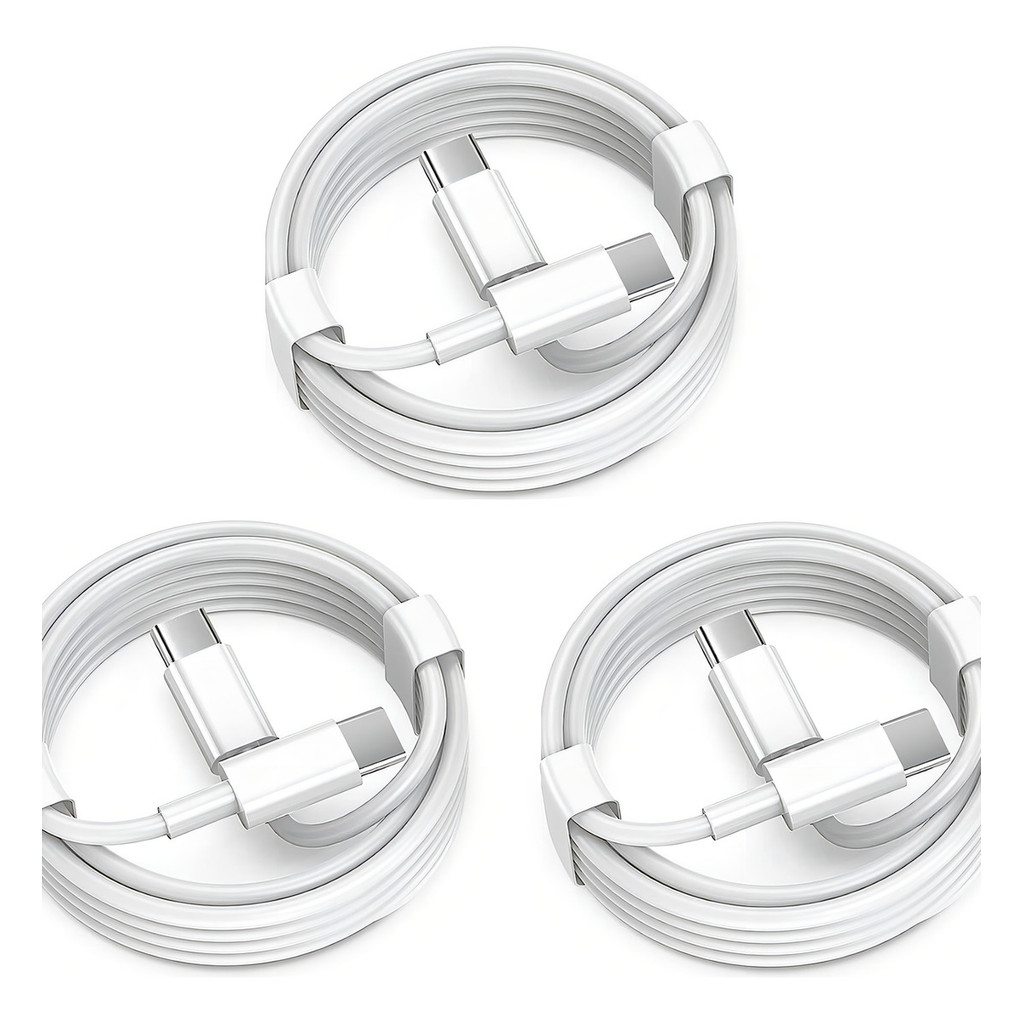 Kit 3 Cabos Premium Usb-c Tipo C Dois Lados Turbo Reforçados Carregamento Rápido Alta Velocidade Compatível Android Ios
