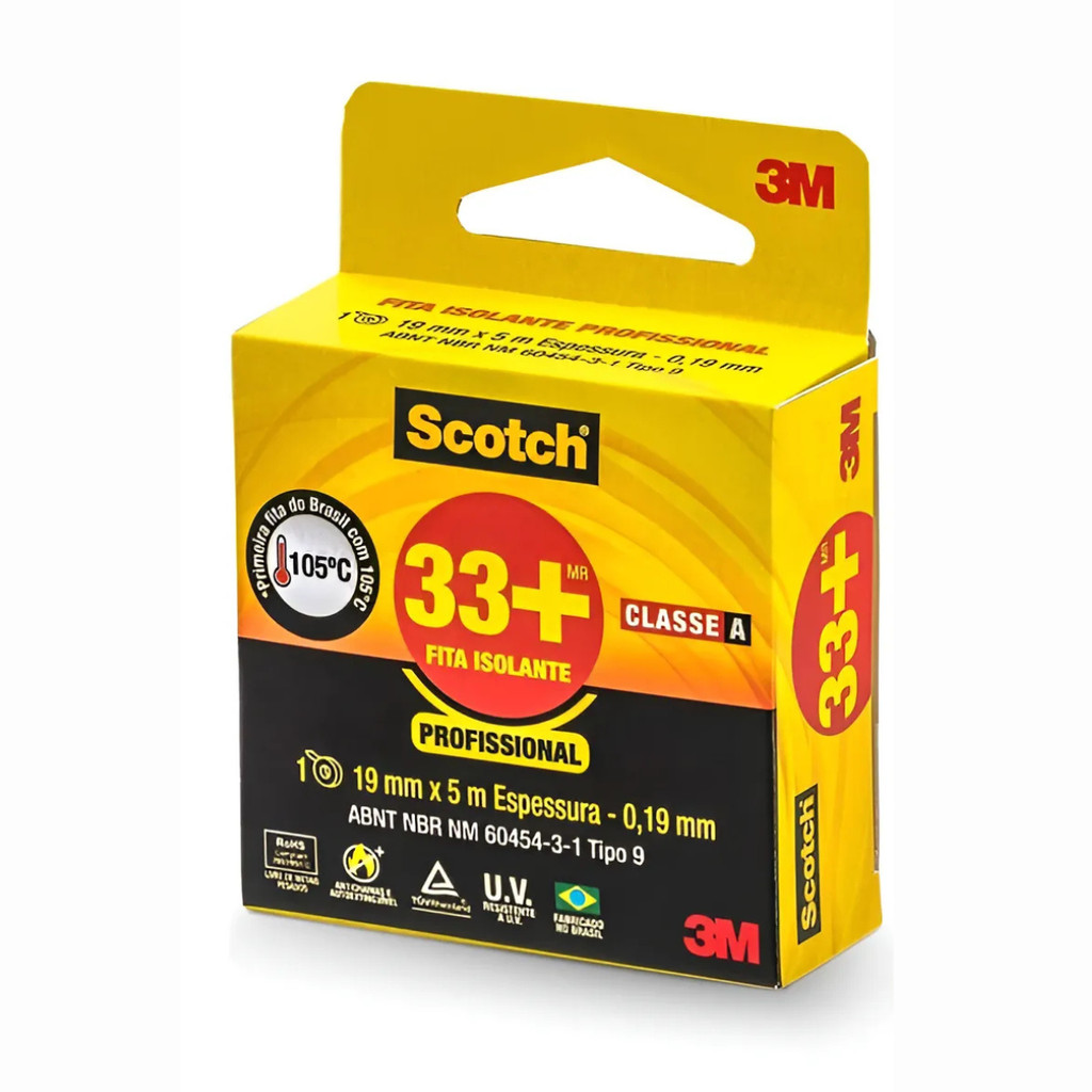 Fita Isolante 5m X 19mm 33+ Scoth 3M