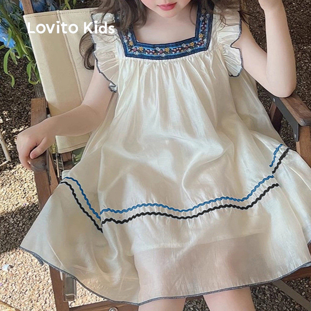 Lovito Kids Vestido Fofinho de Blocos de Cores para Menina Primavera/verão multicolorido LNL115191