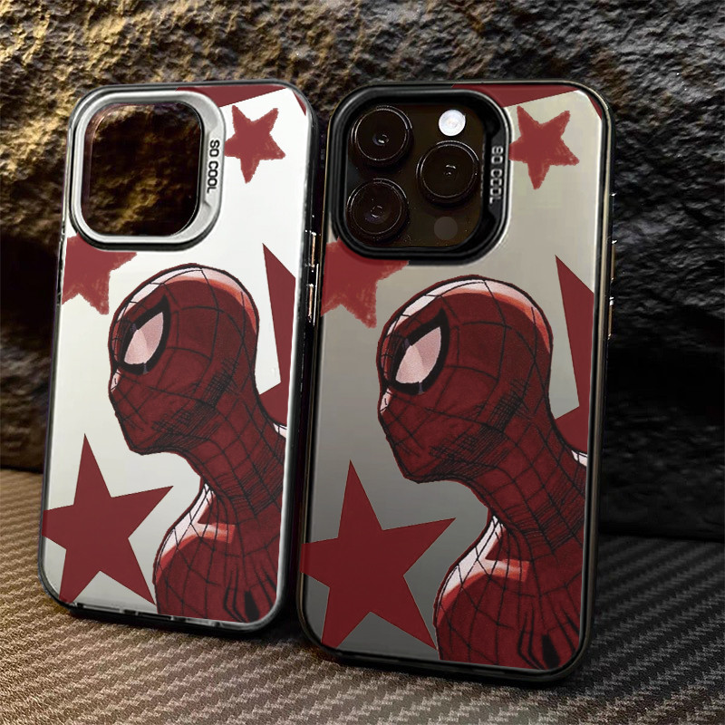 Capinha Spiderman & Estrela Anti-impacto iPhone 17 plus XS max XR 11 pro 12 13 15 16 14 PLUS 7 8 PLUS Casos