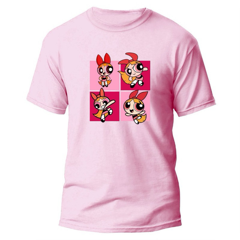 Camiseta Feminina Estampa Meninas Super Poderosas 100% Algodão Diversas Cores Manga Curta Gola Redonda