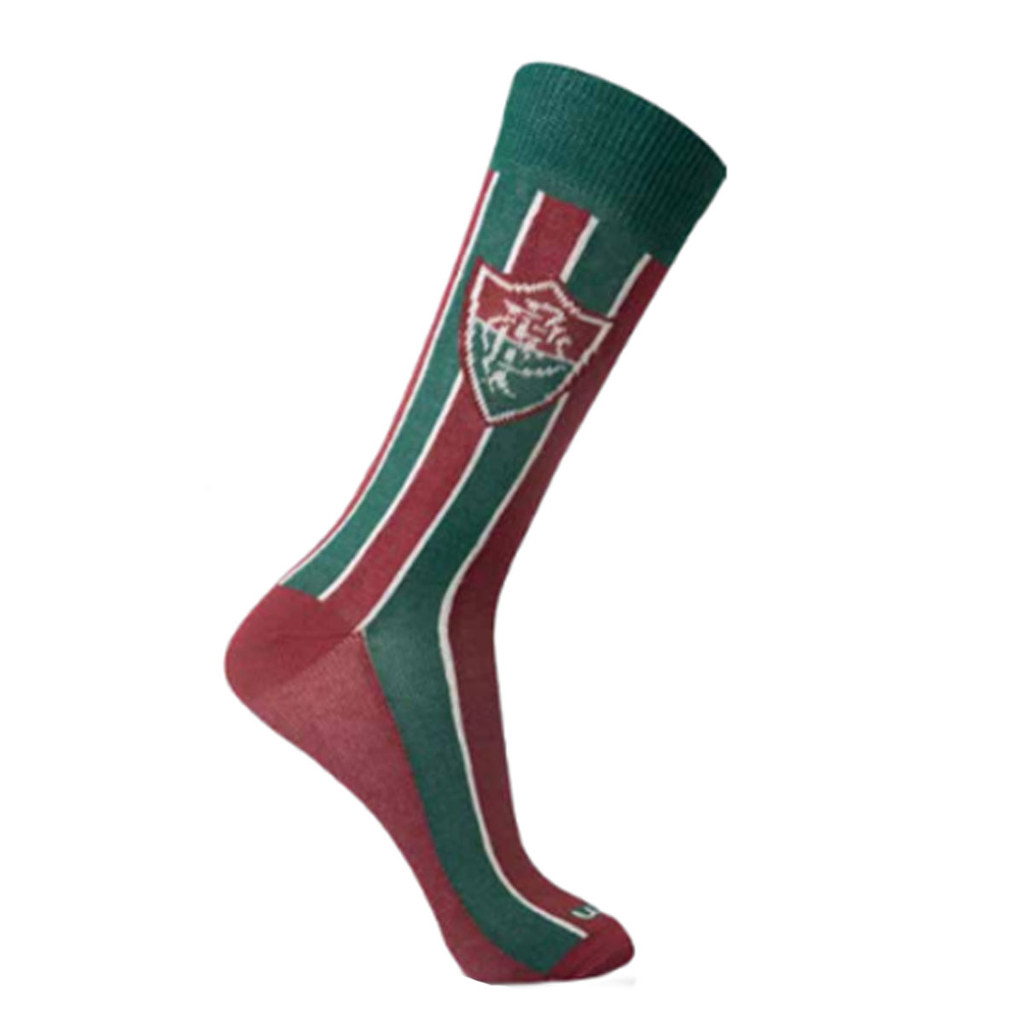 Par Meia Cano Longo Fluminense Rikam Masculino Algodão Time Tricolor Cano Alto Futebol 73400